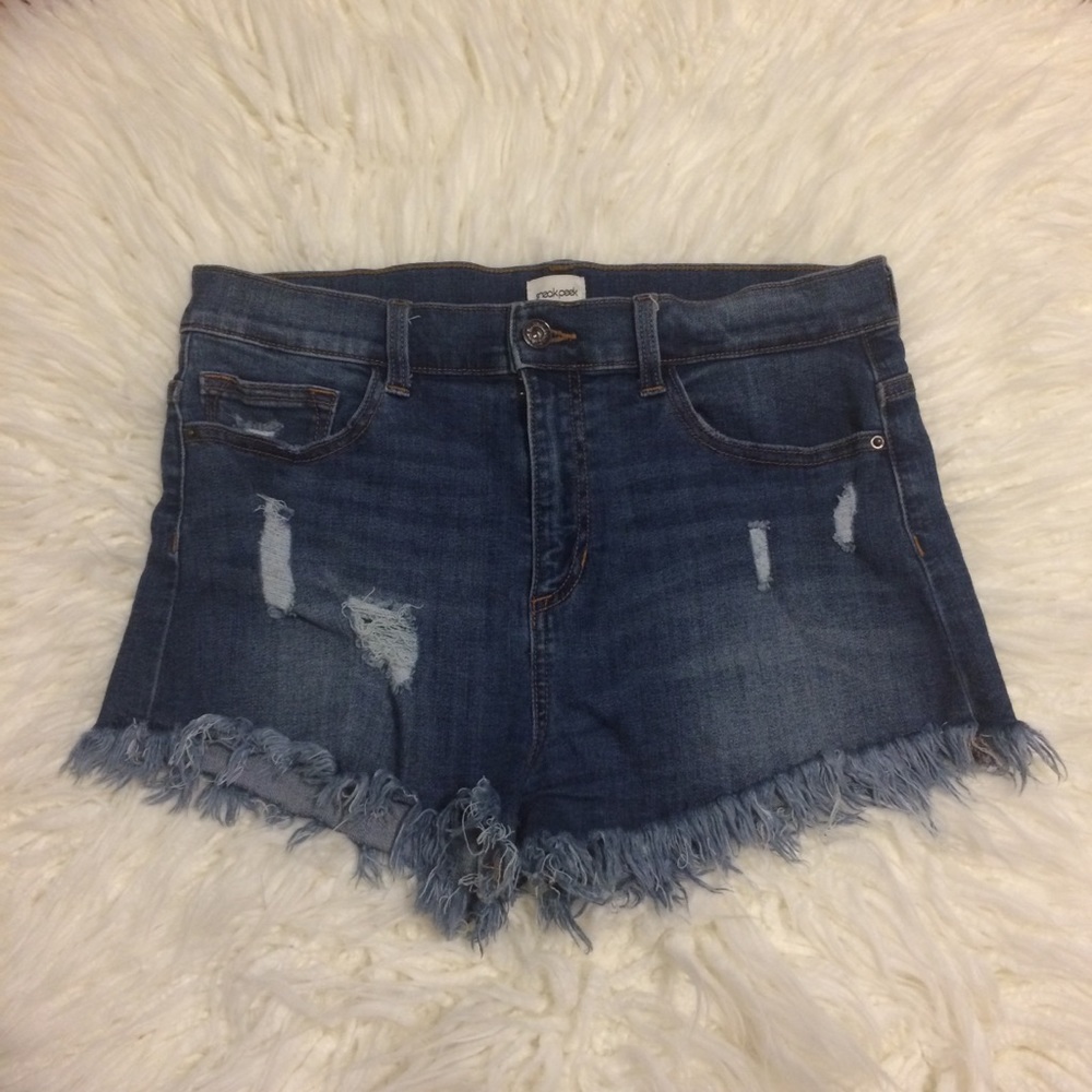 Sneak Peek Shorts L High Rise Distressed Fray Hem Boho Festival Western Cowgirl